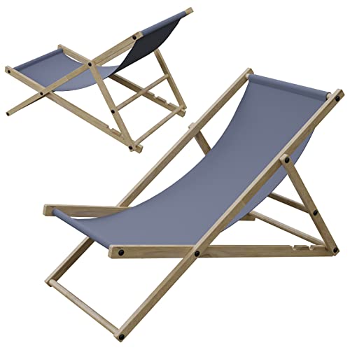 myowntrade Liegestuhl Liege Stuhl Strand Strandliege Sonnenliege Gartenliege Klappstuhl Anthrazit von myowntrade