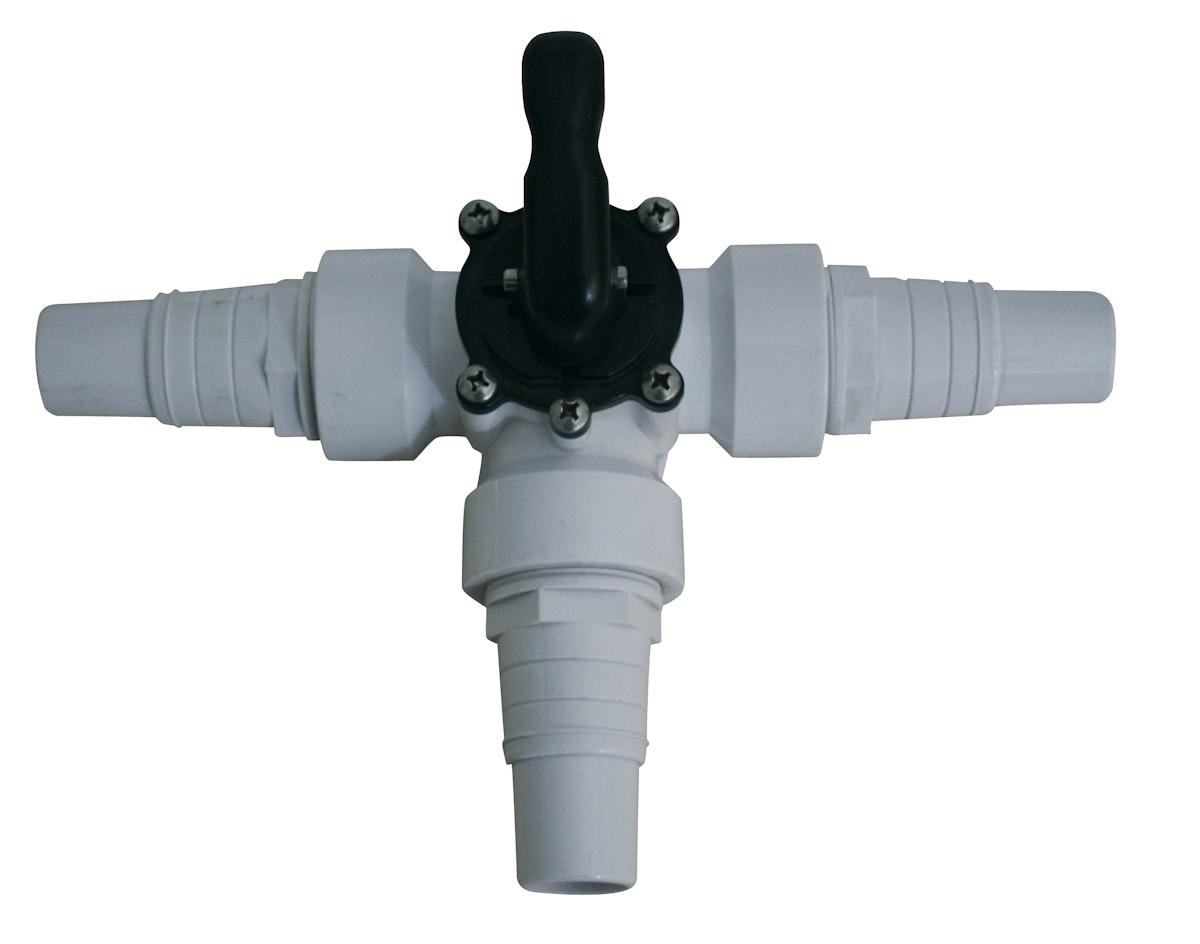 Absperrhahn 3-Wege 3x Ø 38 mm Anschluß Absperrhahn 3-Wege 3x Ø 38 mm Anschluß von mypool Arcana