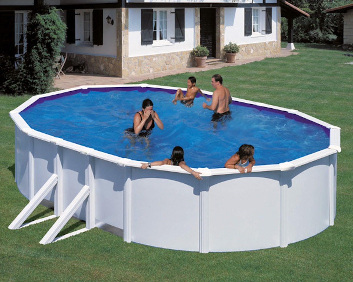 myPOOL Poolset Feeling Weiß - Ovalform mit Stahlwandbecken-Set Höhe 1,32 m 5,00 x 3,00 x 1,32 m - Gr. 1 von mypool Arcana