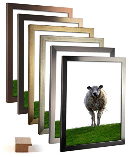myposterframe 21 x 29,7 cm Juno Metallfarbig DIN A4 Bilderrahmen 29,7 x 21 cm Farbwahl Bronze Dekor mit Kunstglas klar 1 mm von myposterframe