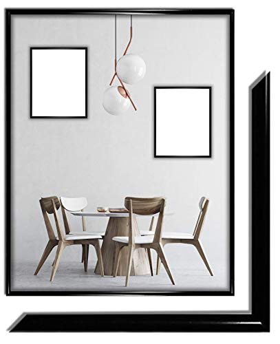 myposterframe Atlas Bilderrahmen 76 x 100 cm Kunststoff 100 x 76 cm Schwarz Hochglanz mit Kunstglas klar 1 mm von myposterframe