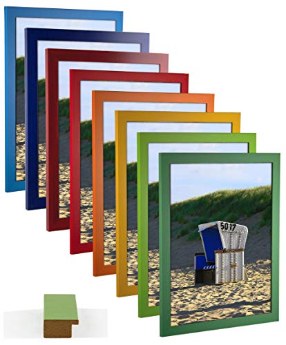 myposterframe Bilderrahmen 20 x 70 cm Juno Bunt Größen Wahl Dunkelblau gewischt mit Kunstglas klar 1 mm von myposterframe