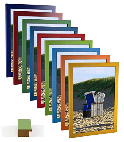 myposterframe Bilderrahmen 30 x 35 cm Juno Bunt Größen Wahl Gelb mit Kunstglas Antireflex 1 mm von myposterframe