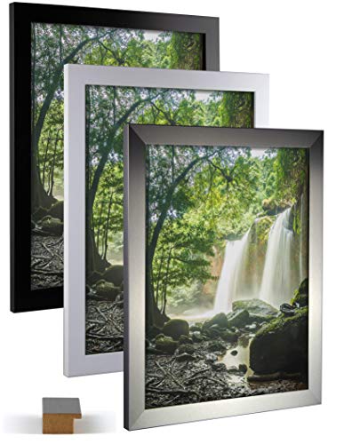 myposterframe Bilderrahmen 46x61 cm Direkt Juno Weiß matt 61x46 cm MDF Holz mit Kunstglas 1mm klar von myposterframe
