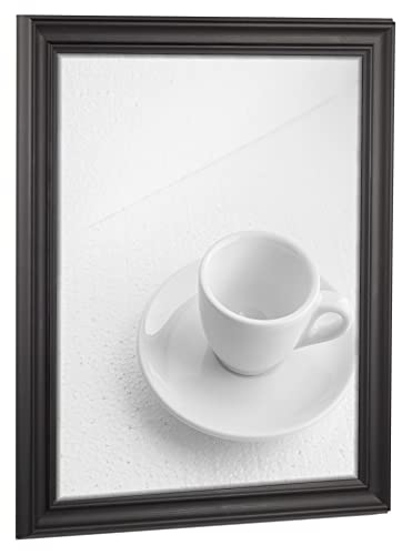myposterframe Bilderrahmen Barock Größenwahl 26 x 35 cm Helena Schwarz gemasert mit Kunstglas klar 1 mm von myposterframe