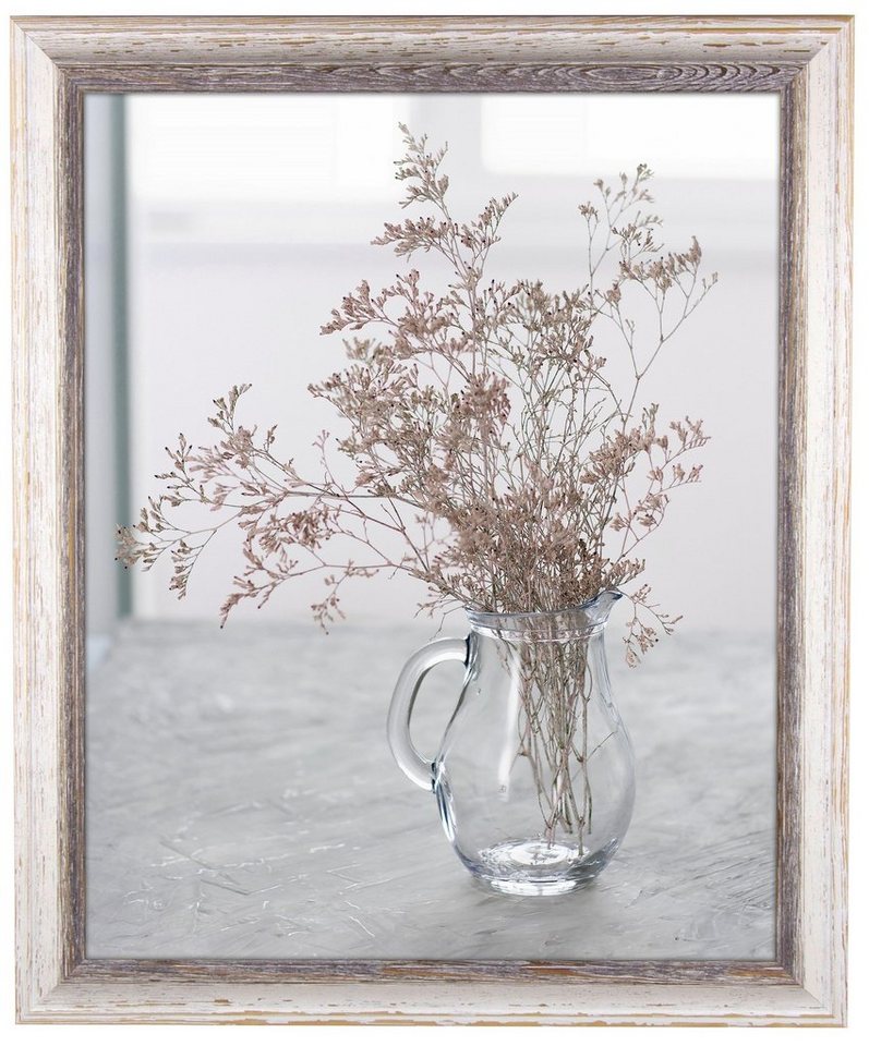 myposterframe Einzelrahmen Artemis Echtholz zweifarbig, (1 Stück), 80x100 cm, Braun Weiß Vintage, Echtholz von myposterframe