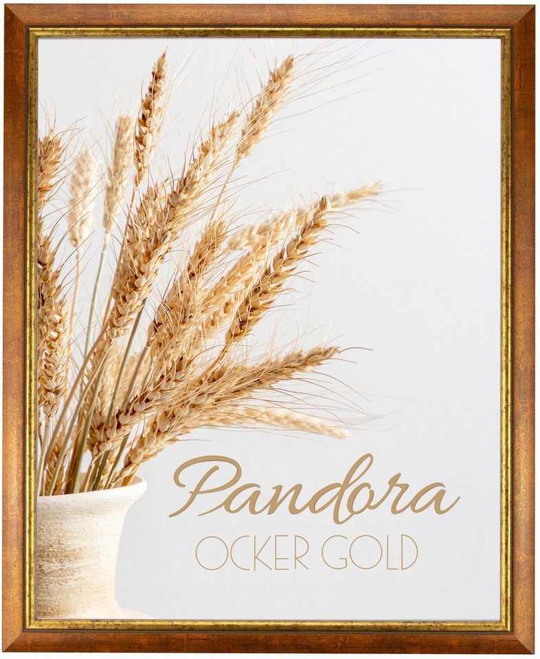 myposterframe Einzelrahmen Bilderrahmen Aged Vintage Pandora, (1 Stück), 26x36 cm, Ocker Gold, Echtholz von myposterframe