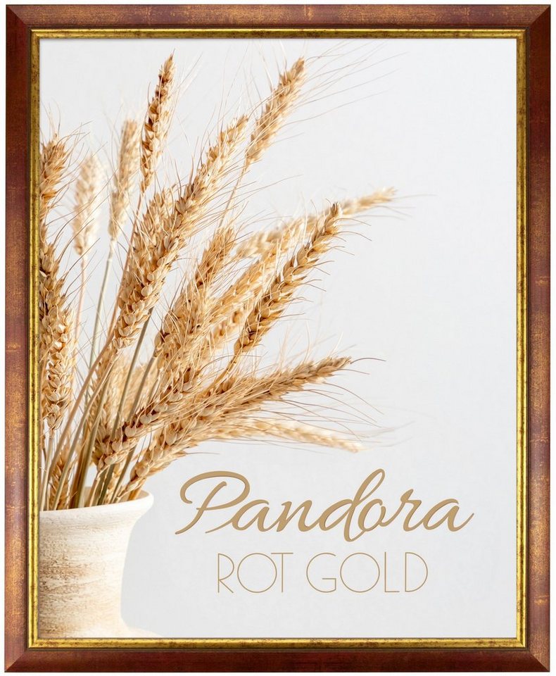 myposterframe Einzelrahmen Bilderrahmen Aged Vintage Pandora, (1 Stück), 30x45 cm, Rot Gold, Echtholz von myposterframe