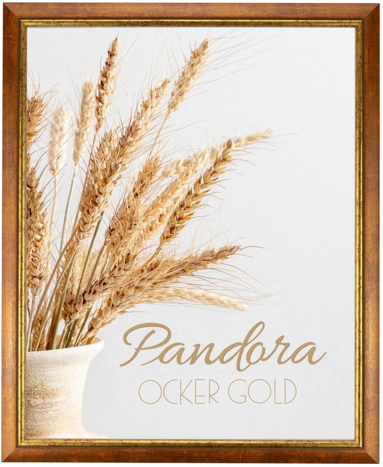 myposterframe Einzelrahmen Bilderrahmen Aged Vintage Pandora, (1 Stück), 31x44 cm, Ocker Gold, Echtholz von myposterframe