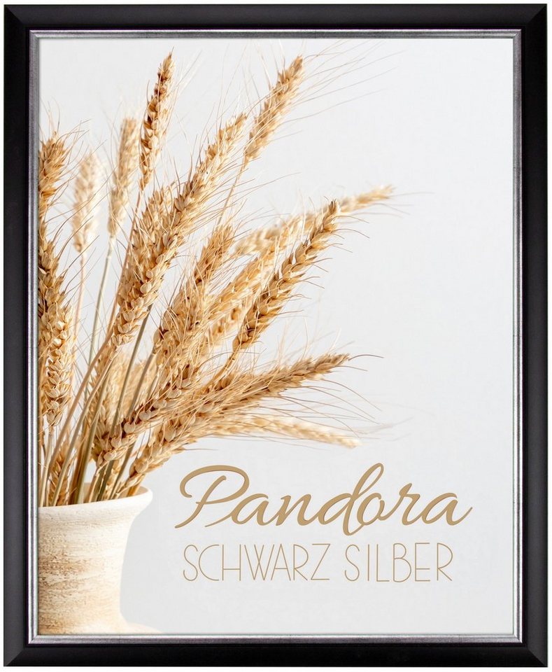 myposterframe Einzelrahmen Bilderrahmen Aged Vintage Pandora, (1 Stück), 60x84 cm, Schwarz Silber, Echtholz von myposterframe