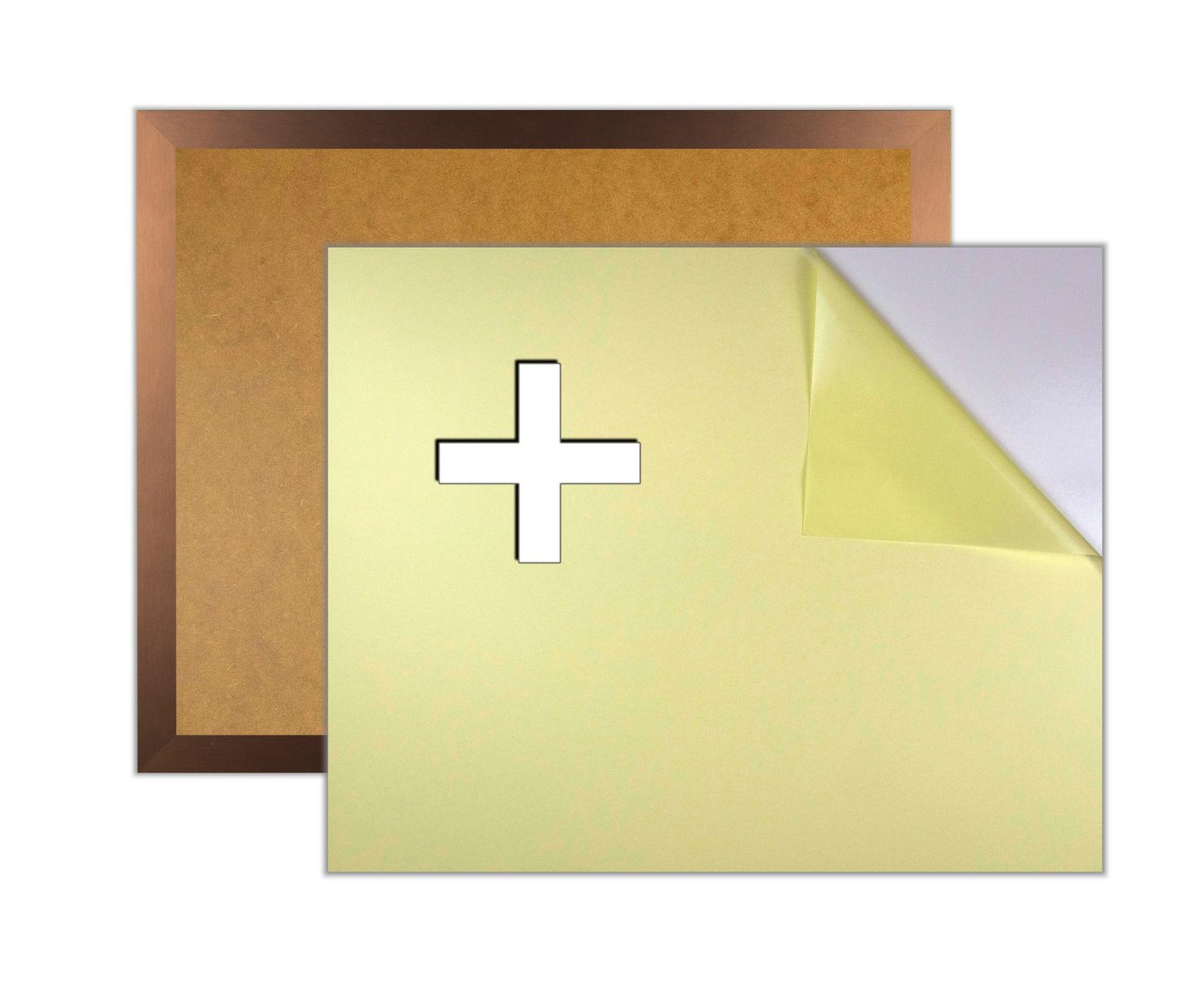 myposterframe Einzelrahmen Bilderrahmen für Rubbel Weltkarte mit Klebepappe, (1 Stück), 52x87 cm, Kupfer dekor, MDF von myposterframe