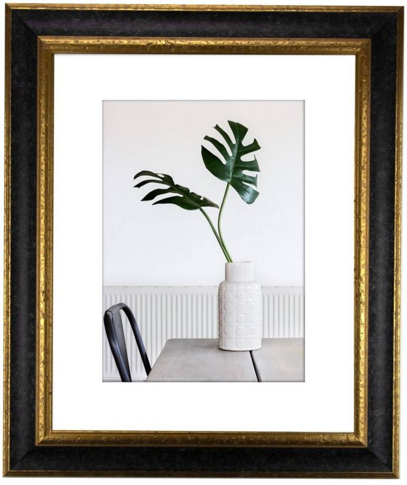 myposterframe Einzelrahmen Dysnomia Barock Edel Bilderrahmen, (1 Stück), 24x32 cm, Schwarz Gold, Echtholz von myposterframe