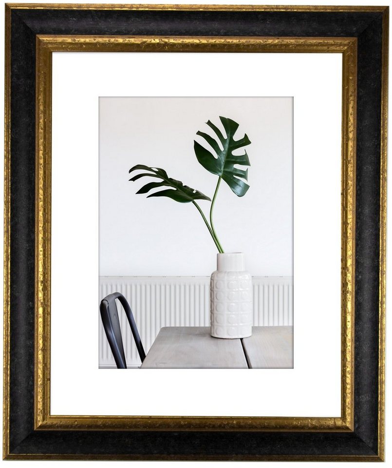 myposterframe Einzelrahmen Dysnomia Barock Edel Bilderrahmen, (1 Stück), 60x90 cm, Schwarz Gold, Echtholz von myposterframe
