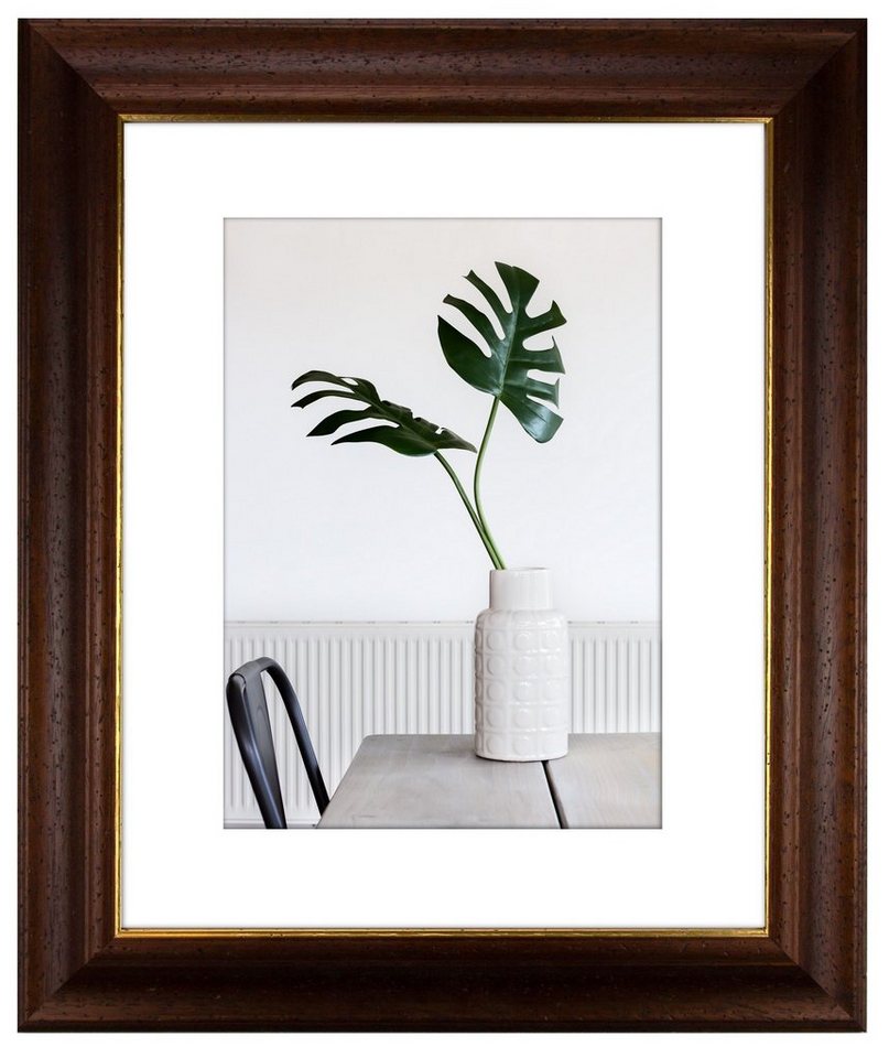 myposterframe Einzelrahmen Dysnomia Barock Farbig Bilderrahmen, (1 Stück), 24x30 cm, Nussbraun Gold, Echtholz von myposterframe