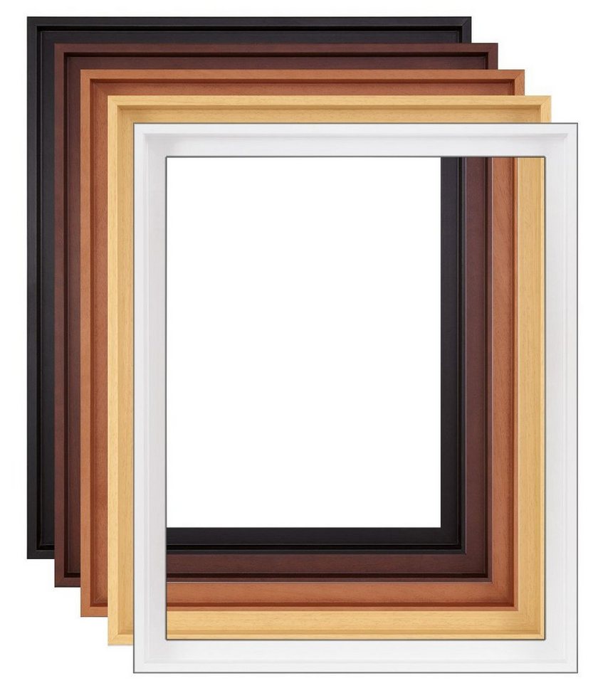 myposterframe Einzelrahmen Mira Schattenfugen Rahmen Leerrahmen für Leinwand, (1 Stück), 20,3x25,4 cm, Schwarz matt, Echtholz von myposterframe