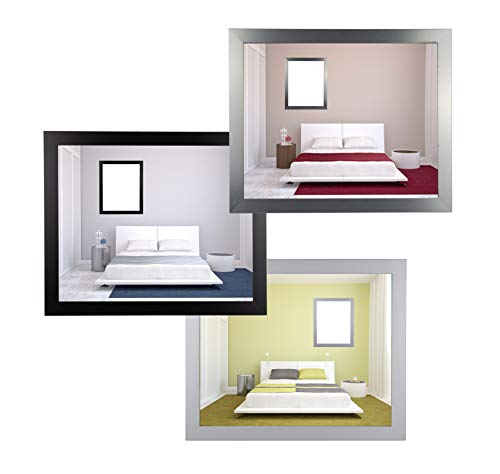 myposterframe Juno Bilderrahmen Holz Werkstoff 30 x 40 cm Größenwahl 40 x 30 cm MDF Farbwahl Hier: Alu gebürstet mit Acrylglas klar 1 mm von myposterframe