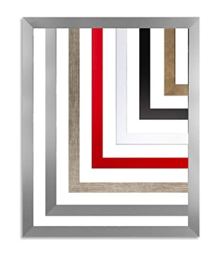 myposterframe Rahmen 75 x 75 cm Maia Bilderrahmen MDF Alu gebürstet mit Acrylglas Antireflex 1 mm von myposterframe