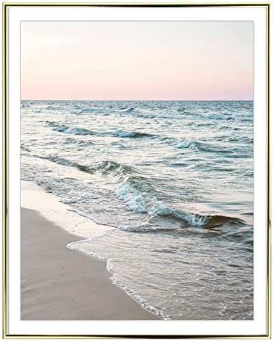 myposterframe Titania Bilderrahmen 51 x 71 cm Aluminium stabil 71 x 51 cm Gold Hochglanz mit Kunstglas Klar 1mm von myposterframe