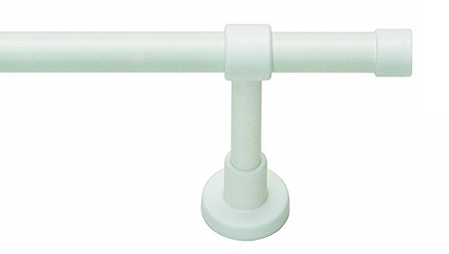myraumdesign Gardinenstange Vorhangstange weiß Kappe mit Metallrohr 20 mm Durchmesser (100 cm) von myraumdesign