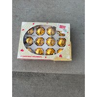 Gold Glänzende Brite Ornamente, 12Er Set in Original Box von myreimaginedhome