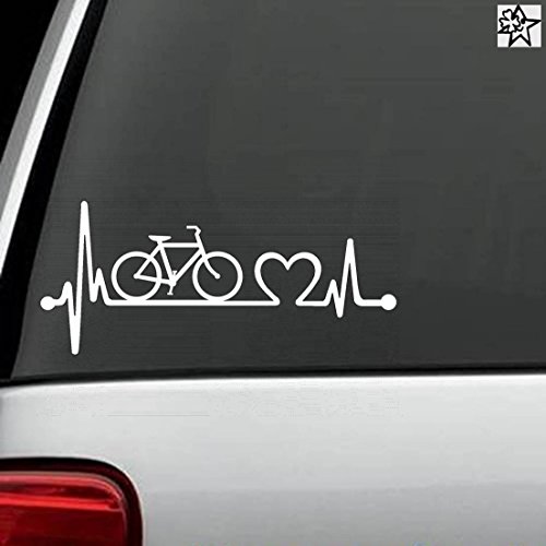 Herzschlag Aufkleber Fahrrad Rad fahren 20cm Sticker Herz Fan Hobby Leidenschaft Liebe für Auto Autoaufkleber von myrockshirt