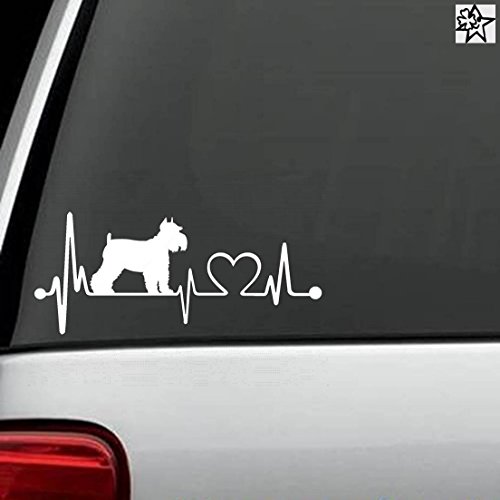 Herzschlag Aufkleber Schnauzer 20cm Sticker Herz Fan Hobby Leidenschaft Liebe für Auto Autoaufkleber von myrockshirt