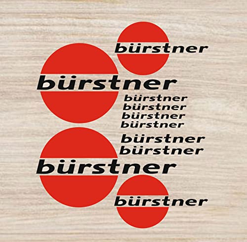 bürstnerXL-Set Aufkleber Aufkleber Wohnmobil Camper Wohnwagen Caravan Camping Sticker 10 Stücke ca.30cm Aufkleber Autoaufkleber Sticker Decal ohne Hintergrund UV&Waschanlagenfest von myrockshirt