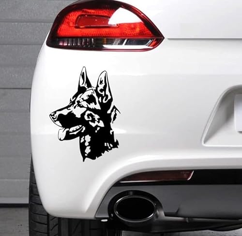 myrockshirt Deutscher Schäferhund Typ 6 Kopf 15 cm Aufkleber von ohne Hintergrund, UV und Waschanlagenfest, hochwertig geplottet, Decal, Sticker,Tuning,für Lack,Scheibe,Laptop und alle glatten Ober von myrockshirt