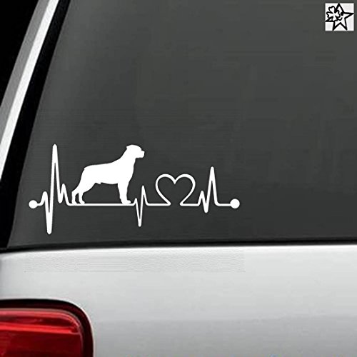 Herzschlag Aufkleber Rottweiler 20cm Sticker Herz Fan Hobby Leidenschaft Liebe für Auto Autoaufkleber von myrockshirt