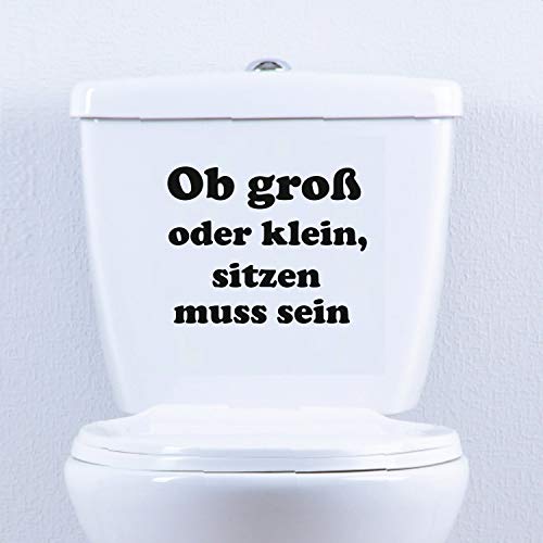 myrockshirt Ob Groß oder klein sitzen muss Sein lustiger WC Toilettenaufkleber ca. 20cm Aufkleber Autoaufkleber Sticker von myrockshirt