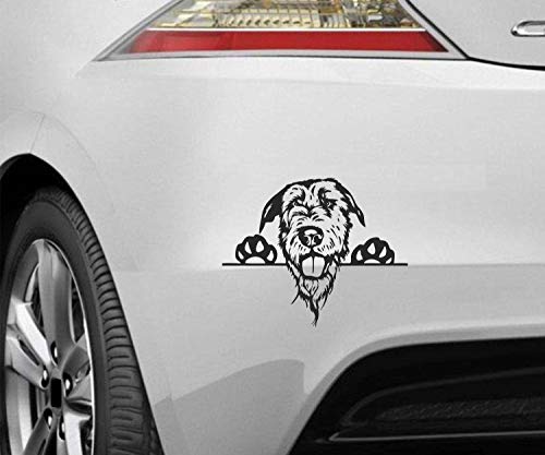 myrockshirt Peeking Dog Spähender Hund Irischer Wolfshund ca.20cm Aufkleber,Sticker,Decal,Autoaufkleber,UV&Waschanlagenfest,Profi-Qualität,Wandtattoo von myrockshirt