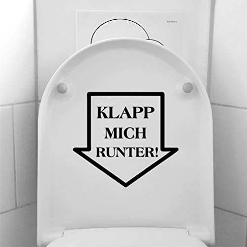 myrockshirt Pfeil Klapp Mich runter! ca 25cm breit Aufkleber Klo Toilette Sticker Lustig Profi-Qualität ohne Hintergrund Deko von myrockshirt