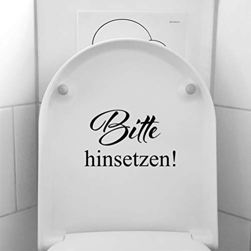 myrockshirt Schöner Schriftzug Bitte hinsetzen ca 25cm Aufkleber Klo Toilette Sticker Lustig Profi-Qualität ohne Hintergrund Deko von myrockshirt