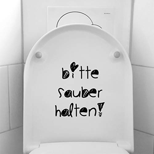 myrockshirt Schöner Schriftzug Bitte sauber halten! mit Herzchen ca 28cm hoch Aufkleber Klo Toilette Sticker Lustig Profi-Qualität ohne Hintergrund Deko von myrockshirt