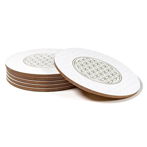 Blume des Lebens Tee Kaffee Untersetzer Tassenuntersetzer - Glasuntersetzer - RUND Platzset Set von 6 Stück aus Hochwertigem Kork und MDF Blume des Lebens Tee Kaffee Untersetzer Tassenuntersetzer - Glasuntersetzer - RUND Platzset Set von 6 Stück aus Hochwertigem Kork und MDF von mysale24.de