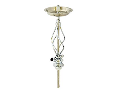 Shisha Rauchsäule für Waserpfeifen aus edelstahl gedrehte Säule für Steckpfeifen Silber von mysale24.de