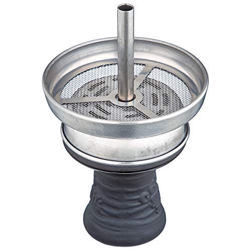 mysale24.de Shisha Steinkopf Wasserpfeifen Tabakkopf Shishakopf Handgefertigt Set Sieb Kaminkopf glasiert (Kopf (Random Farbe) + Kaminaufsatz) von mysale24.de