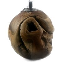 Feuerkugel | Teakholz Lampenöl Mit Edelstahl Öltank Antik Ca. 20 cm Aus Indonesien/Java von mysale24