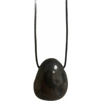 Trommelstein Hämatit Schwarz Edel - Und Heilstein Gebohrt Inkl. Lederband Tropfenform Naturprodukt Aus Brasilien von mysale24