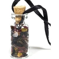 Turmalin Edelstein Mini Geschenk Flasche Aus Glas Mit Leder Schnurr von mysale24