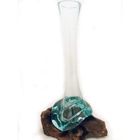 Wurzelholz Vase Deko Kaffeewurzel Kaffeewurzelvase Glasvase Schmales Glas Handarbeit Handgemacht Kunst Echtes Holz Dekoration Unikat von mysale24