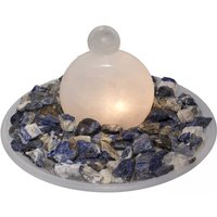 Zimmerbrunnen Tisch Brunnen Scheibe Calcit Weiß Mit Calcitkugel von mysale24