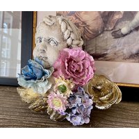 Antike Engel Flügel Gips Kunst Skulptur Büste Kopf Kinderzimmer Ostern Geschenk Wand Frühling Dekor Blumen My Secret Lite von mysecretlite