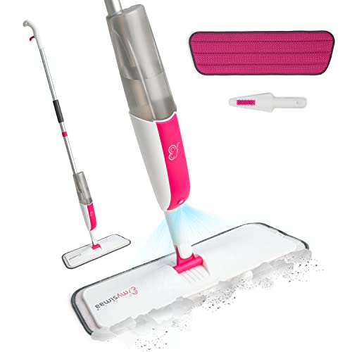 MySimaa Wischmopp Bodenwischer mit Waschbaren Pads, 2-in-1-Bodenwischer mit Sprühfunktion, Microfaser-Bodenwischer mit 360° Rotations Wischer, 400ml Sprühwischer, Trocken- & Nasswischer Spray Mop von mysimaa