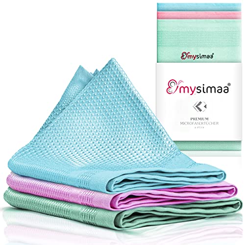 mysimaa Mikrofasertücher 60x40 – Fenstertuch Streifenfrei, Microfasertuch Autopflege, Putzlappen Küche - Reinigungstücher und Putztücher ohne Putzmittel, Microfasertücher Auto, trockentuch von mysimaa