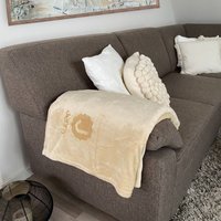Decke Mit Namen Und Buchstabe Bestickt - Personalisierte Kuscheldecke Aus Weichem Polyester Als Außergewöhnliche Geschenkidee von mystitcheryDE