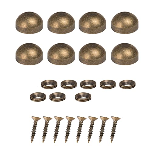 8PCS Spiegelschrauben Messing Spiegelschrauben Kappenabdeckung Nägel Befestigungselemente Golden für Dekorative Spiegel, Schilder/Werbehardware, Nägel, Bau… (9mm, bronze) von mysummer