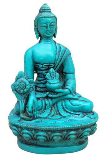 mytibetshop Medizinbuddha Türkis für Heilung, kleine Buddha-Statue für Zuhause und Alter, Medizin-Buddha-Statue, handbemalt von Himalaya-Handwerkern in Nepal mytibetshop Medizinbuddha Türkis für Heilung, kleine Buddha-Statue für Zuhause und Alter, Medizin-Buddha-Statue, handbemalt von Himalaya-Handwerkern in Nepal von mytibetshop