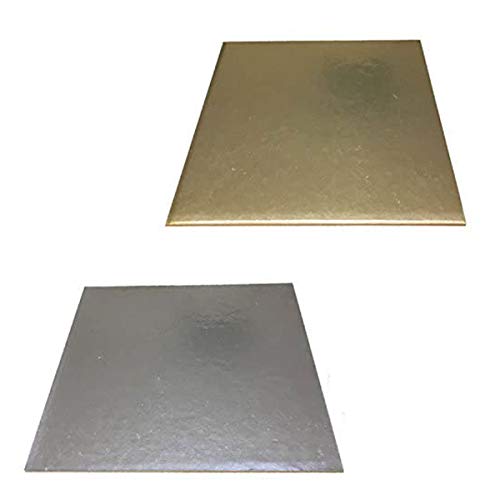 Viereck Tortenunterlage 2 seitig (Gold & Silber) 25x25 cm von mytortenland