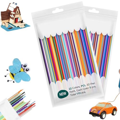 3d Doodler Stift Nachfüllpacks,3d Stift Filament Farben Für Kinder,3d Stift Nachfüllung,Pack of 220 Doodler Pens Refill Packs 2.5 Mm,22 Colours Print Pens Refills for Children,3d Stift Zubehör Pcl von mzvoo